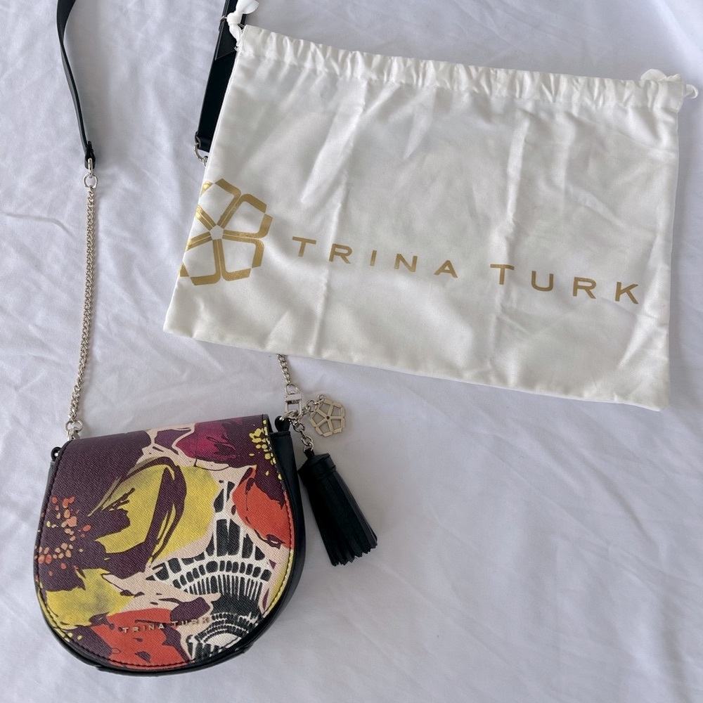 Trina Turk Toulon Floral Black Saddle Women’s Shoulder Bag